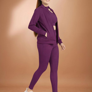 Conjunto de Yoga de 3 Piezas para Mujer, Tela de Secado Rápido, Ropa Deportiva de Fácil Ajuste, Top, Pantalones y Chaqueta, Proveedor de Ropa al Por Mayor - Product Image 1
