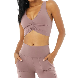 Vêtements de sport en gros sous marque privée : Ensemble de yoga taille haute, ensemble de leggings anti-transparence pour femmes - Product Image 5