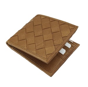 Genuine Cow Washed Leather <b>Man</b> <b>Wallets</b> RFID Card Case Holder Purses Ladies Woven Braided Bi Fold Over Short Fashion Polyester - Product Image 1