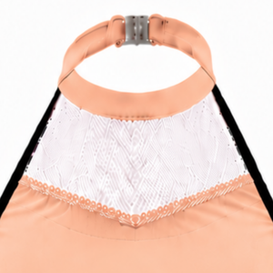 Haut court de cheerleading sans manches blanc pêche et noir pour femmes et filles, idéal pour l'entraînement d'équipe et les performances athlétiques - Product Image 3