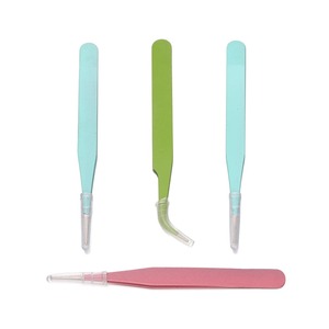 1 Pinza para recoger pedrería de uñas y pestañas, con punta recta, 5 colores, moderna, de acero inoxidable, para cejas - Product Image 3