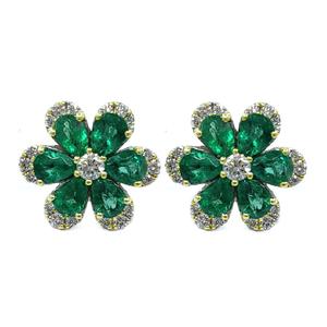 Meilleure fabrication Design tendance Meilleure qualité 18 carats or jaune massif diamant naturel rond exagéré boucle d'oreille pour femme - Product Image 1