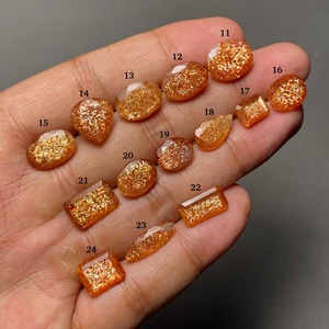 Piedra de Sol Ovalada de Corte Mixto, Color Naranja/Rojo, Gema Natural para Joyería, Suministro al por Mayor HASNAIN GEMS - Product Image 2