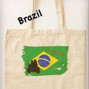 Bolsa de compras de tela natural, bolsa de supermercado, bolsa de viaje, Moto Life, bandera de Brasil, estampado gráfico, bolsa de lona de algodón, reutilizable - Product Image 1