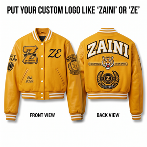 Unisex Autumn Crop <b>Top</b> Varsity Jacket Windproof <b>High</b> Street 420 GSM Wool Blend 320 GSM Faux <b>Leather</b> Sleeves Custom Chenille - Product Image 1