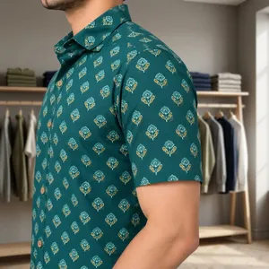 Floral Print 100% Cotton Casual Breathable Knitted Broadcloth <b>Summer</b> <b>Shirt</b> ODM - Product Image 2