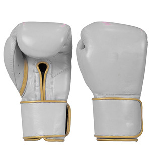 Gants de boxe en cuir véritable sur mesure, vert uni, pour entraînement professionnel, sparring, équipement de Muay Thai, OEM - Product Image 6
