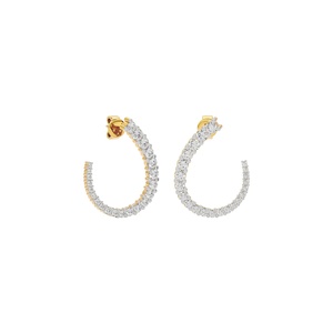 Pendientes de Aro con Circonita Cúbica Chapados en Oro, Estilo Ice Out, Joyería de Moda para Mujer, para Fiestas y Uso Diario - Product Image 1