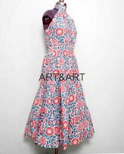 Beautiful Digital Printed Maxi Cotton Floral Plus-size Women Halter neckline Loose Fit Sleeveless Party <b>Dress</b> - Product Image 4