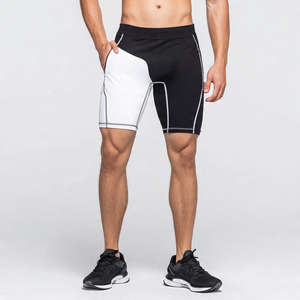 Men's Casual Fitness Base <b>Layer</b> Compression Shorts Leggings Front Logo Quick Dry Sports Tight Stretch Solid High Quality - Product Image 1