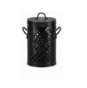 Cubo de Basura Redondo de Metal Concept Home con Tapa, para Uso Interior/Exterior, Contenedor de Basura de Estilo Minimalista, Ecológico y para Reciclaje - Product Image 2