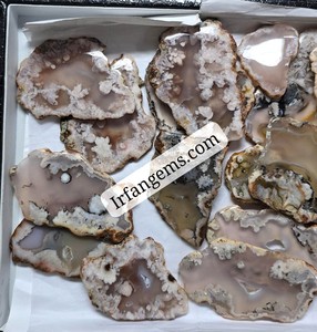 Good quality Flower Agate Slice Cabochon Lot Gemstone Size 20x25mm To 20x40 mm long Approx 10 pieces use for jewelry making gift - Product Image 1