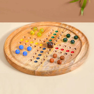 Jeu de société Ludo en bois artisanal avec billes colorées et dés – Jeu de stratégie familial haut de gamme pour un plaisir familial sans fin - Product Image 5