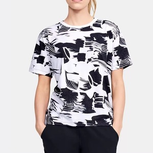 T-shirt décontracté pour femme, impression personnalisée, sérigraphie, 100 % coton, motif uni, écologique, respirant, séchage rapide, haute qualité - Product Image 1