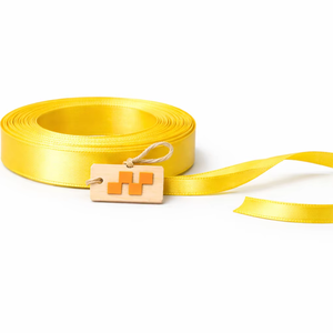 Cinta de Satén de Poliéster de Primera Calidad, Resistente a la Contracción, Tejida, de 6 mm, Amarilla, de Doble Cara, 100% Poliéster, para Manualidades y Regalos - Product Image 1