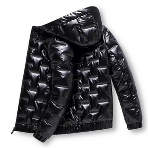 Veste matelassée imperméable à capuche 100 % laine de haute qualité pour homme, style vintage décontracté, idéale pour l'hiver - Product Image 2