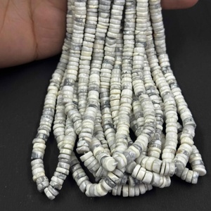 5mm 6mm Naturel Blanc Howlite Pierre Lisse Heishi Pneu Pierres Précieuses Perles Brin En Gros Pierre Semi Précieuse Pour Le Fournisseur De Bijoux - Product Image 3