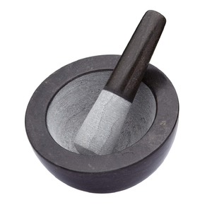 Mortero y Pilón de Mármol Natural Hechos a Mano para Especias, Hierbas, Ajo y Masala, con Mecanismo Manual - Product Image 1