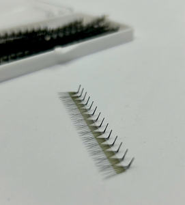 Extensions de cils préfabriquées ultra-rapides faites à la main, volume naturel long Camellia, base fine, courbure 6D en L, 0,07 mm, cheveux synthétiques - Product Image 6