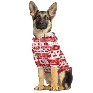 <b>Christmas</b> Nordic Pattern <b>Dog</b> Coat Knit Red White Geometric Design Winter Wear for <b>Dogs</b> Comfortable Fit - Product Image 1