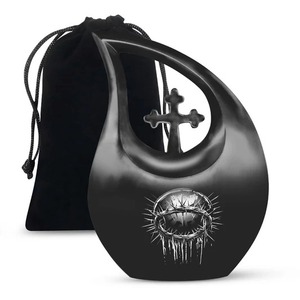 Venta al por mayor Hermoso bosque Ciervo Lágrima Cruz Cremación Urna para cenizas humanas con bolsa de terciopelo gratis - Product Image 4