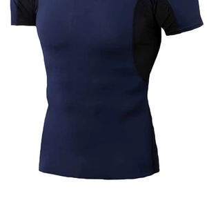 Chemise de compression à manches courtes pour homme, bleu marine, séchage rapide, spandex, polyester - Product Image 3