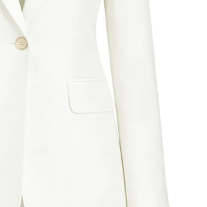Blazer beige de mujer, de lana peinada, tejido liso, con un solo botón, para oficina, negocios, traje formal, chaqueta ajustada, ropa de trabajo, abrigo, para hermandades. - Product Image 6