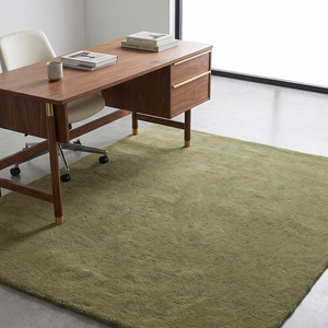 Tapis en laine vert olive uni, tufté à la main, antidérapant, tapis texturé doux pour salon, chambre à coucher, décoration moderne de la maison - Product Image 4
