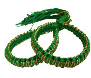 Cordones Trenzados Verdes, Joyería Étnica Hecha a Mano, Accesorio de Regalo, Brazaletes de Muay Thai Prajioud - Product Image 4