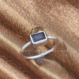 Bague en quartz fumé en argent sterling 925 massif faite à la main, pierre rectangulaire taillée en émeraude, bijoux fins, cadeau d'anniversaire de mariage, vente en gros - Product Image 3