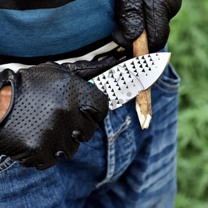 Cuchillo de Caza Industrial de Hoja Fija de Acero D2 Hecho a Mano por TARJ ENTERPRISES, Alta Durabilidad, Filo Recto, Funda de Cuero (3 Años de Garantía) - Product Image 2