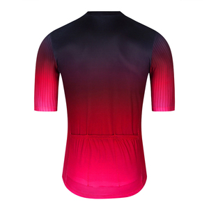 เสื้อเจอร์ซีย์ปั่นจักรยานผู้ชายแบบไล่เฉดสี พรีเมียม แขนสั้น ระบายอากาศ แห้งเร็ว กระชับรูปทรง สำหรับฤดูร้อน สีแดงดำ - Product Image 6