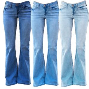 Pantalon évasé en denim sur mesure pour femme, taille haute, 100 % coton, respirant, écologique, avec logo personnalisé, marque privée, haute qualité - Product Image 2