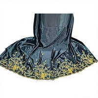 Qualité supérieure 100% Polyester Satin Tissu Somali Travail Manuel Gorgora Jupon Tissé Brodé Motif Rides Robe