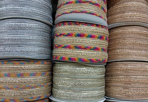 Ruban décoratif de luxe à broderie géométrique et dentelle à sequins pour Saree, Robe, Dupatta, Vêtement, Artisanat, Décoration d'intérieur, Couture - Product Image 5