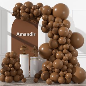 Amandir Kit Ghirlanda Arco di Palloncini in Lattice Marrone Neutro Boho da 153 Pezzi, 18 12 10 5 Pollici, per Feste - Product Image 1