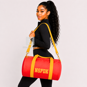 Custom NSPDK Sorority Tote <b>bag</b> Red and gold Embroidered Logo Daily Use Large Capacity Nylon polyester <b>duffel</b> <b>bag</b> - Product Image 4