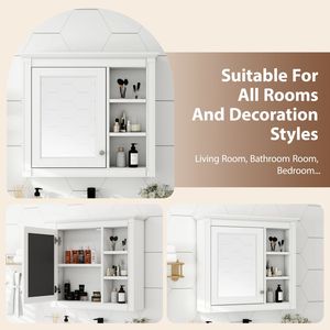 Moderno Armadietto da Bagno a Parete 30 X 28 con Specchio e Vano Portamedicinali per Bagni - Product Image 4