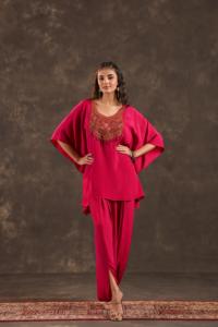 ชุดคุर्ติประดับประดา + กางเกงดอที สีชมพูรานี - Product Image 3