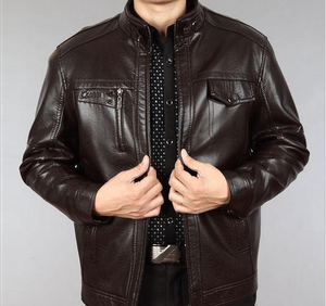 High Quality Men's Leather Motorcycle <b>Racing</b> <b>Jacket</b> with Flame-Retardant Protection Quick Dry & Breathable Plus Size - Product Image 2