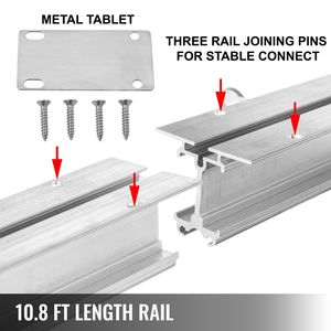 Kit de rails de voie réglable de 10.8 pieds pour l'intérieur 10 R/min bouton marche/arrêt du moteur trois rails mobiles 0-120 éclairage de seconde - Product Image 4