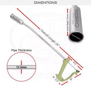 Applicateur de bolus de calcium courbé pour bovins, taille 25x72mm, longueur 24 pouces, corps en acier inoxydable, poignée en plastique, réutilisable, pistolet de distribution - Product Image 4