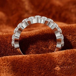 Anillo de Compromiso de Moissanita con Corte de Pera, Banda Abierta, Plata de Ley 925, Joyas de Lujo para Boda, Joyería para Mujer - Product Image 3