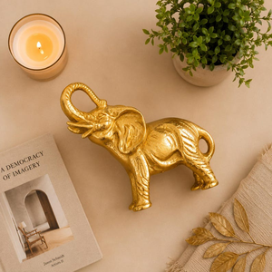 Figura de Elefante de Aluminio Hecha a Mano, Escultura de Elefante Majestuoso con Tronco Elevado, Estatua de Animal, Decoración de Mesa de Lujo para el Hogar - Product Image 6