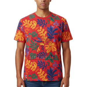 T-shirt léger en coton pour homme, 100 % coton, brodé, coupe ample, fabriqué en usine, imprimé - Product Image 3