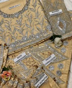 Red frontal de trabajo completo, bordado pesado con secuencia, producto en oferta, novedad, indio, paquistaní, 2022 - Product Image 6