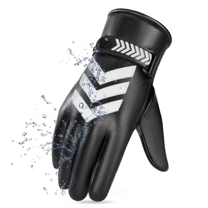 Racing Gloves Full <b>Finger</b> PU Material Reflective Printing Non-Slip Adjustable Wrist <b>Strap</b> Unisex Outdoor Riding - Product Image 2