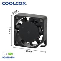 CoolCox 20mm DC Mini ventilateur de refroidissement axial haut régime 3.3V 5V 12V 20x20x6mm sans brosse pour purificateur d'air projecteur électrique ODM Support