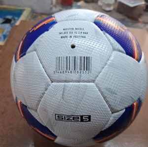 Balón de Fútbol de Cuero PU Blanco y Azul, Cosido a Mano, para Entrenamiento y Partidos, para Jóvenes y Adultos - Product Image 2