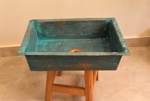 Fregadero de Cobre Martillado Hecho a Mano, Fregadero Rústico de Lujo para Cocina y Baño, Lavabo de Cobre Artesanal - Product Image 4